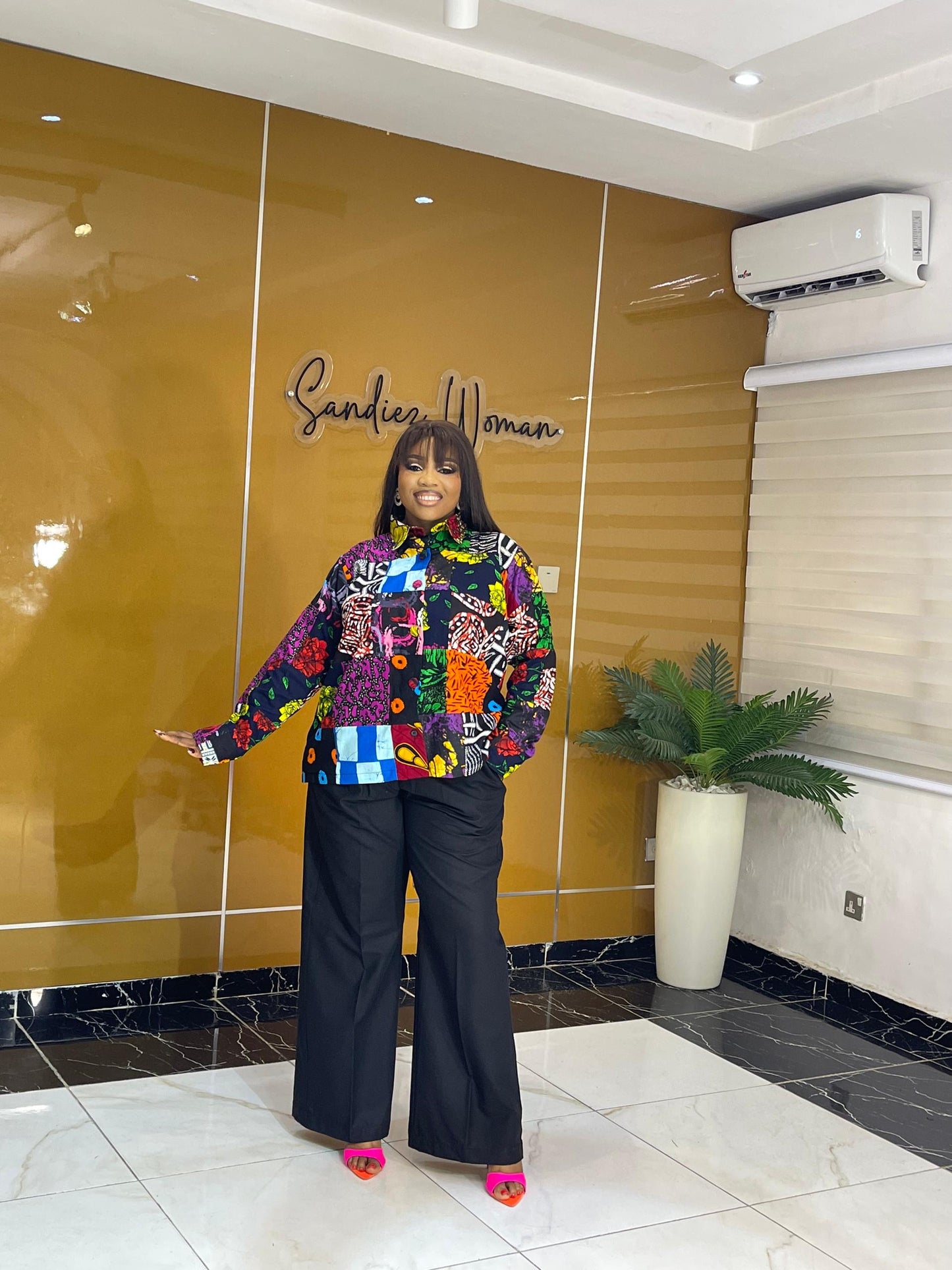 Ankara shirt/ linen pants