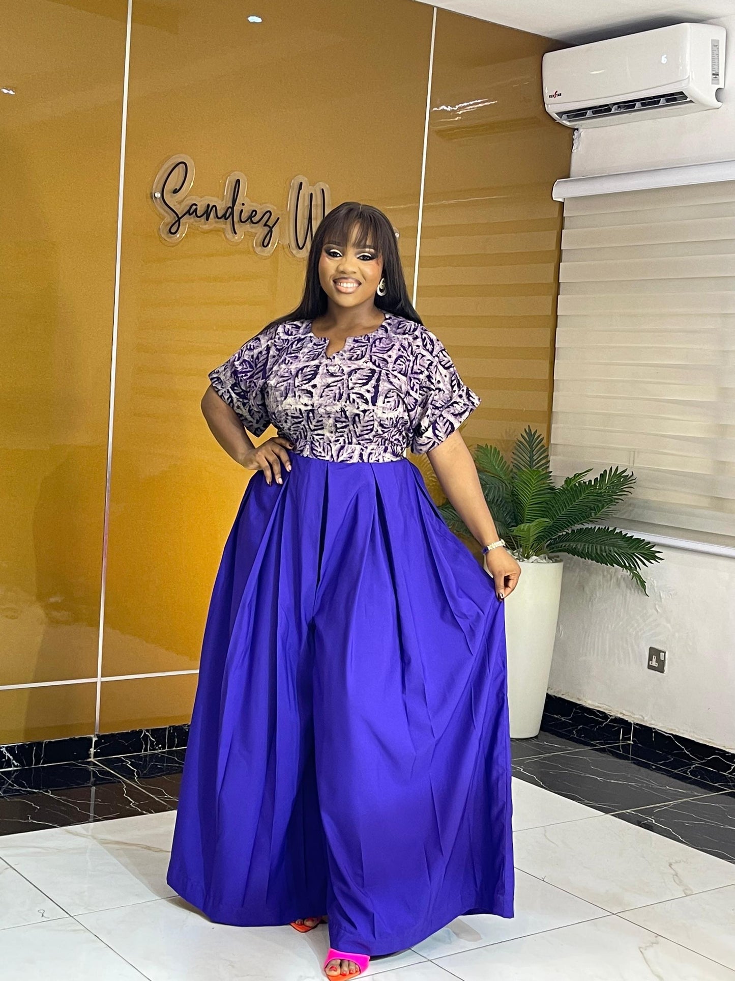 Adire crepe jumpsuit