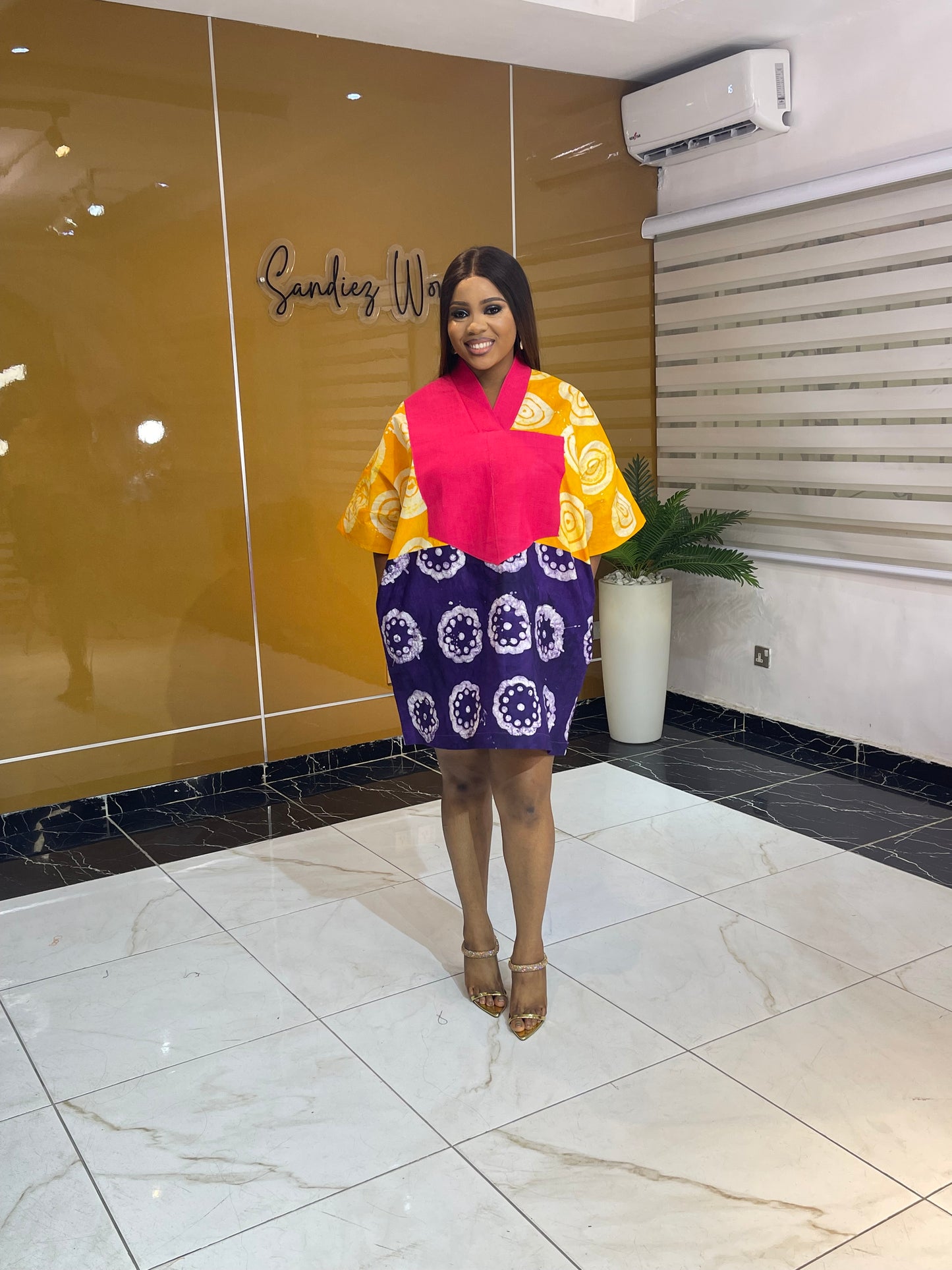 Adire Asooke shift dress