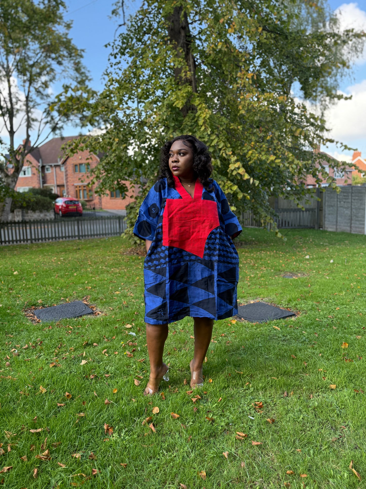 Adire Asooke shift dress