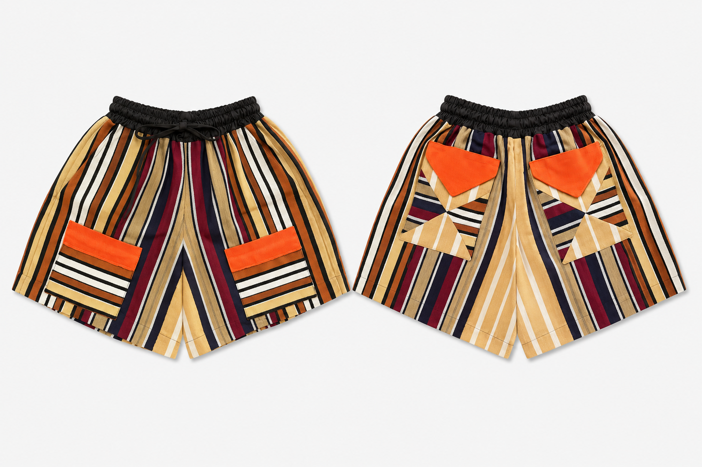 Aso Oke cargo shorts