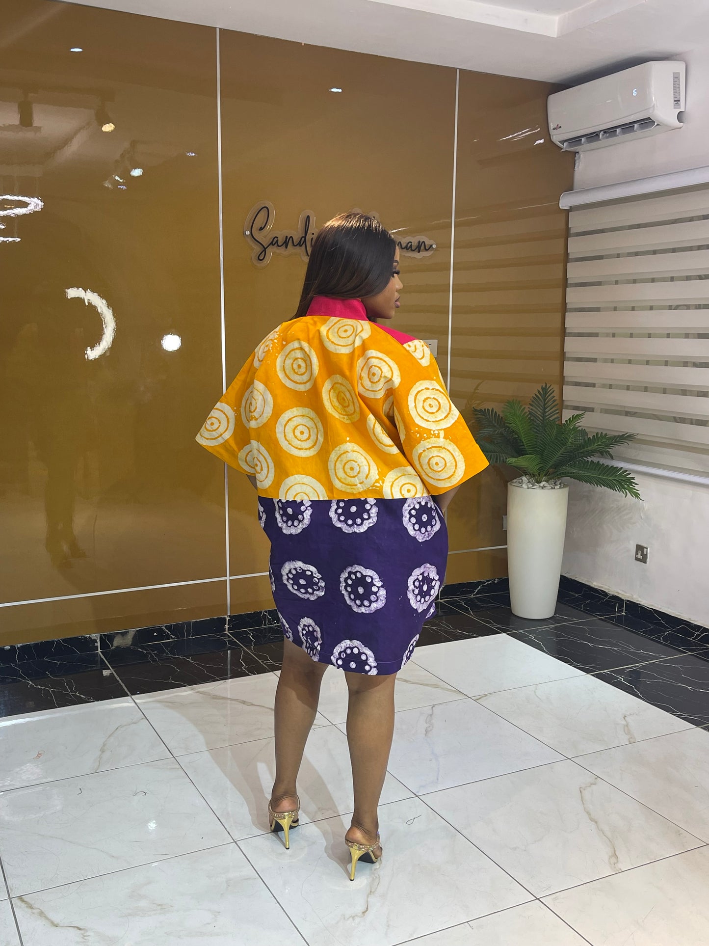 Adire Asooke shift dress