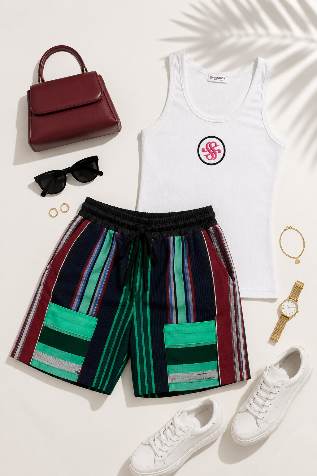Aso Oke cargo shorts