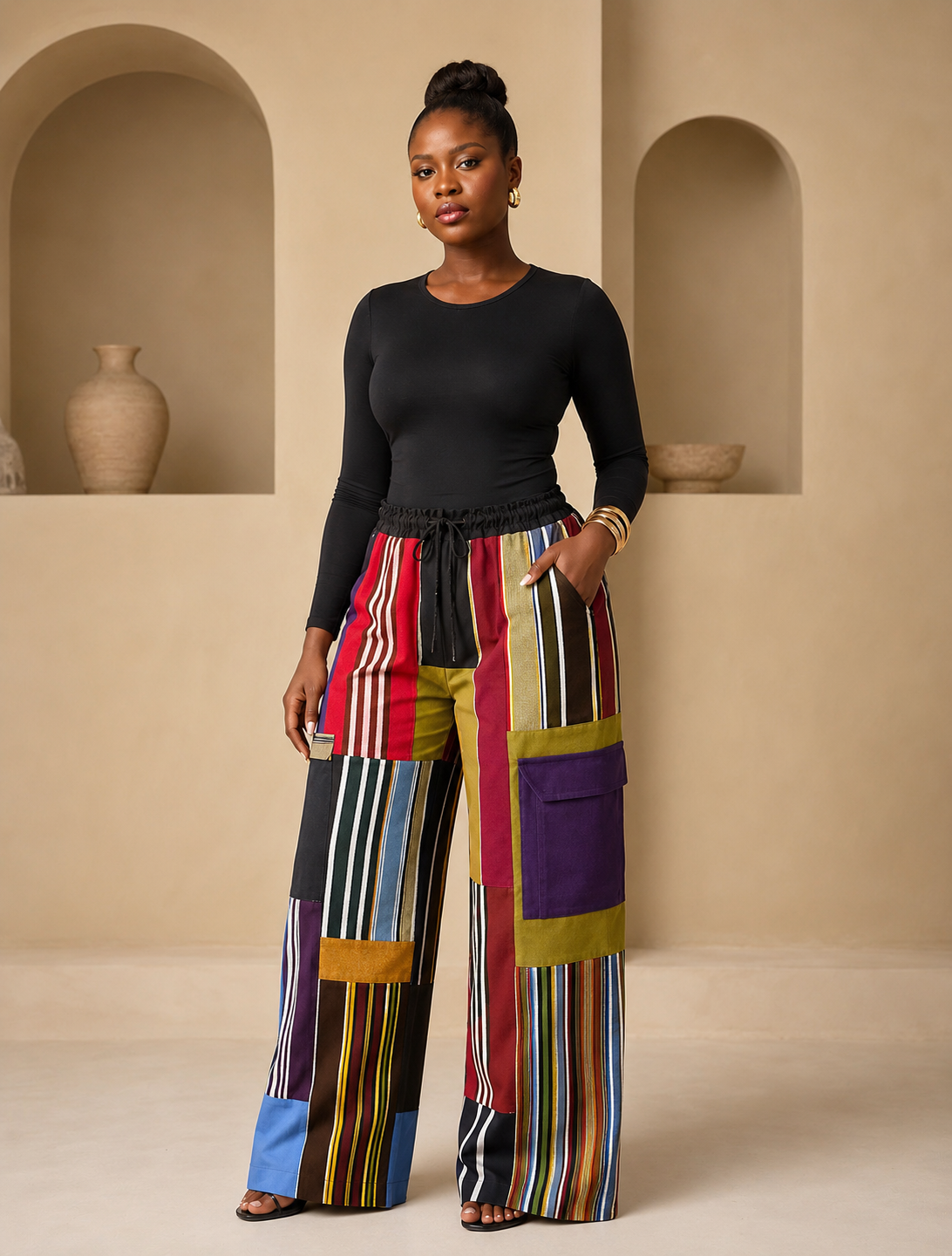 Patch Aso Oke pants