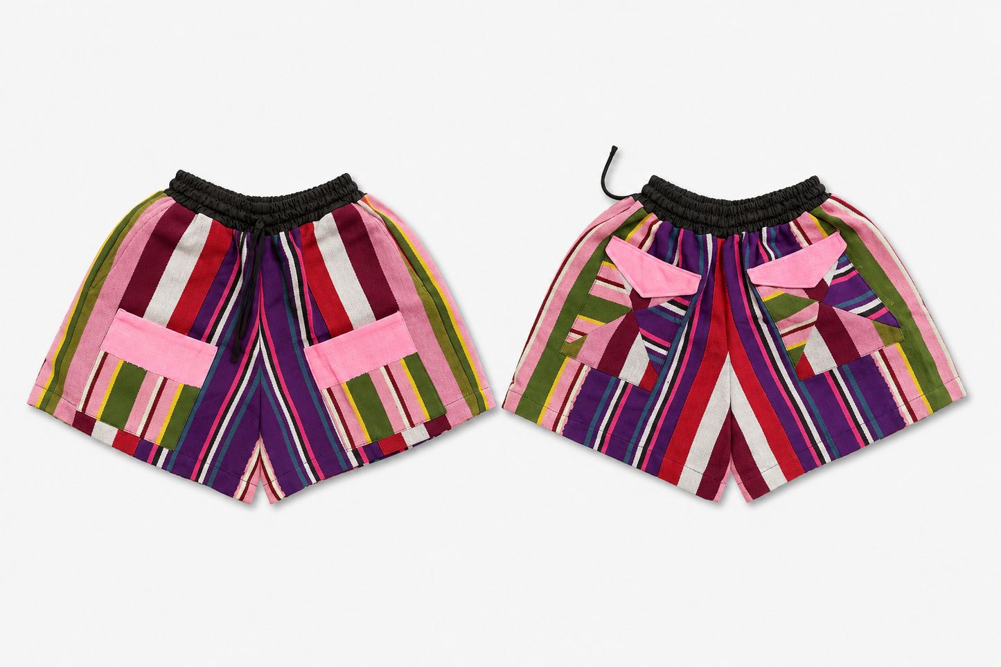 Aso Oke cargo shorts