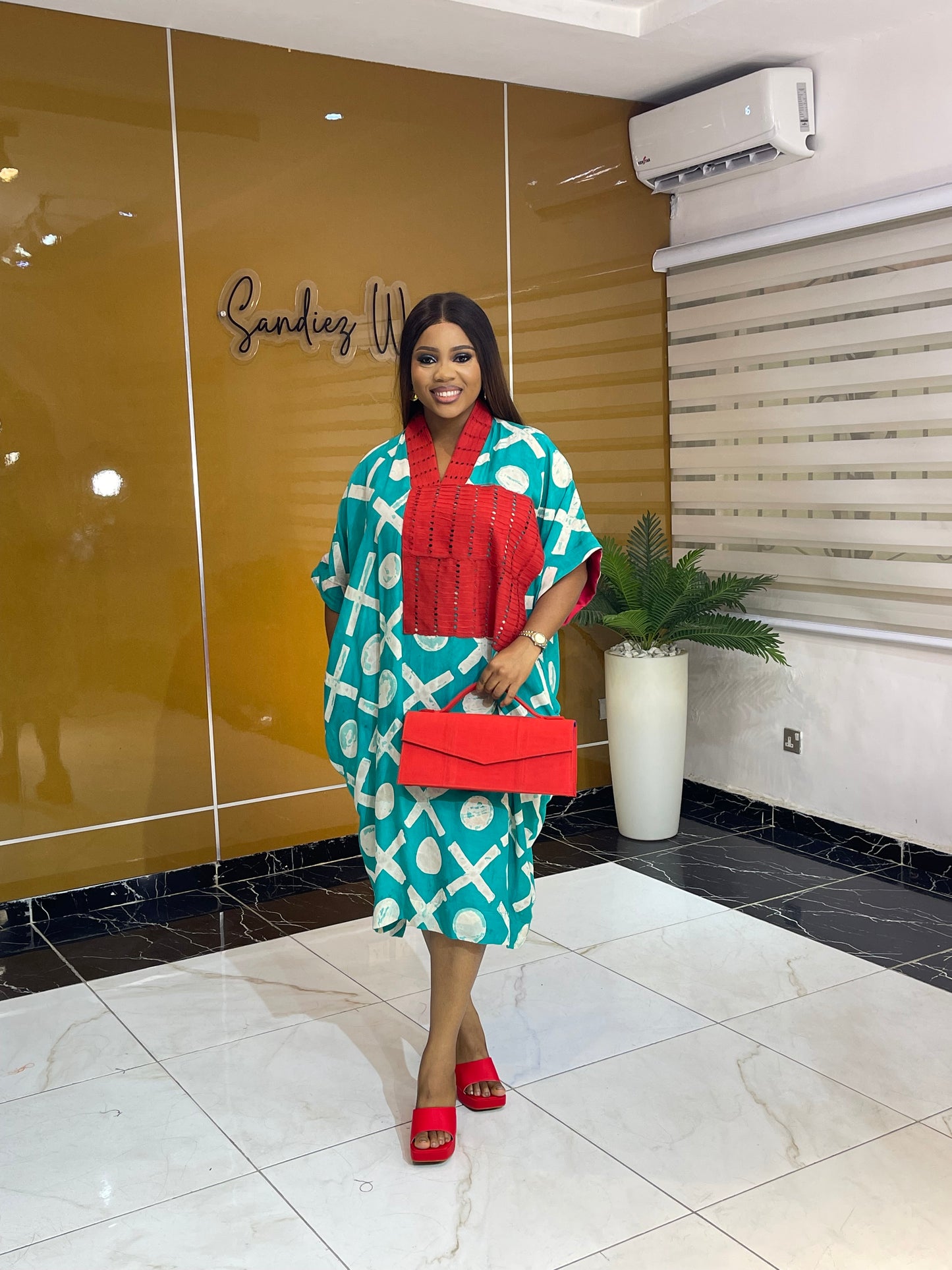 Adire Asooke shift dress