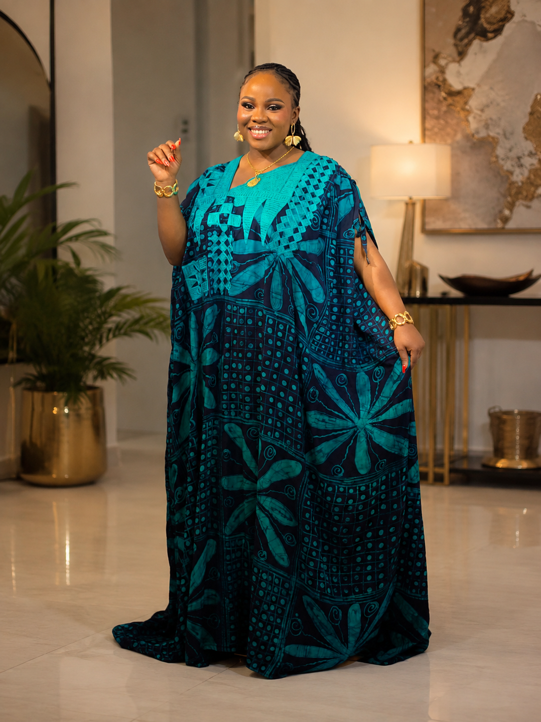Arewa Adire kaftan