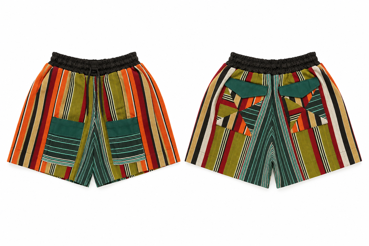 Aso Oke cargo shorts